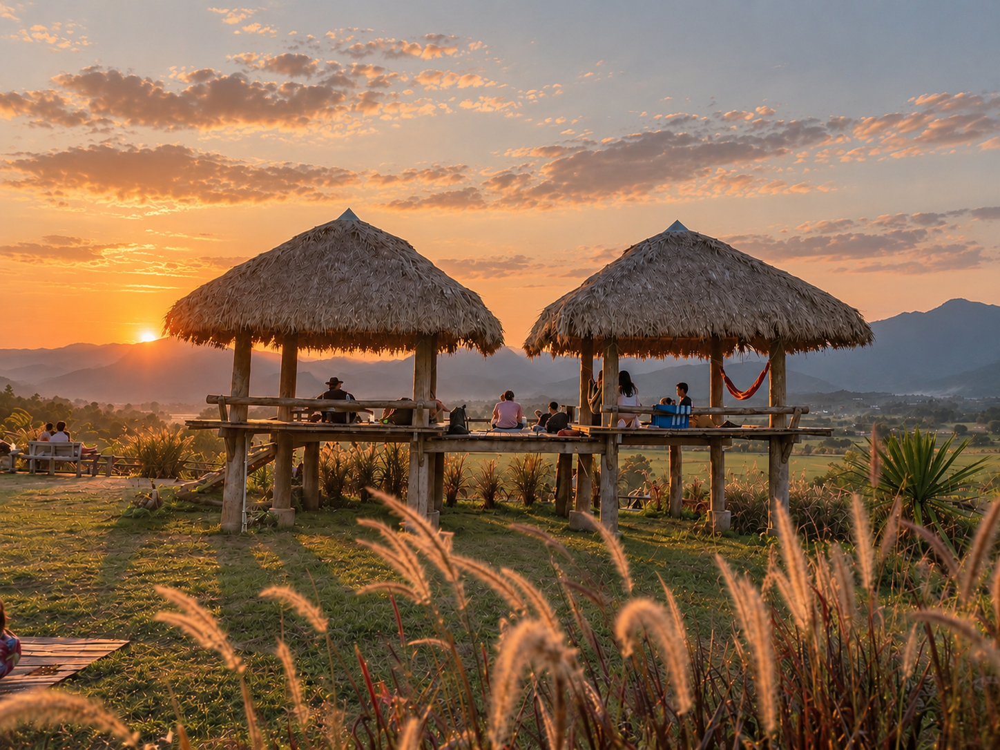 Two Huts Pai at sunset