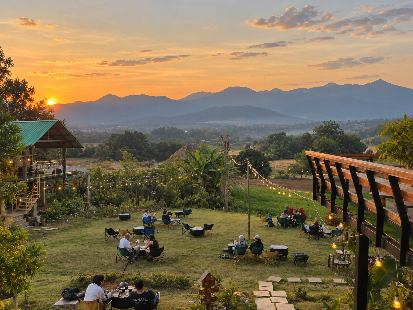 The Green View at sunset