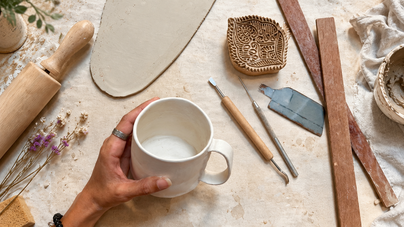 Pottery Hand Forming a Cup Workshop